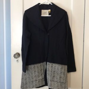 Anthropologie Wool Coat with Detailed Embroidery